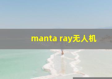 manta ray无人机